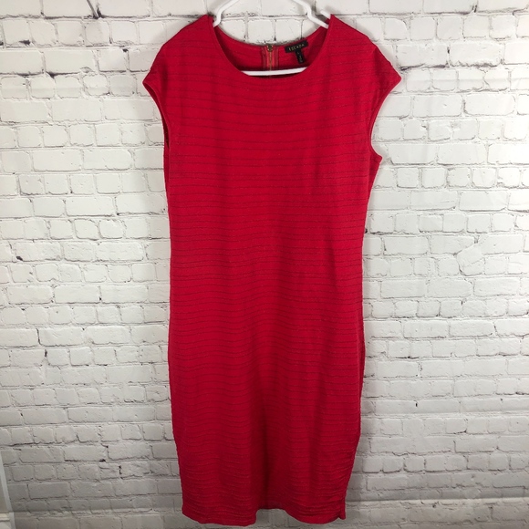 Escada Dress Hot Pink Gold Stretch Size Large - Picture 2 of 7